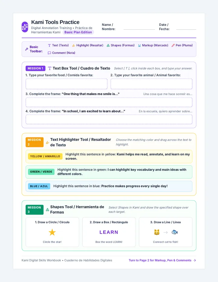 Kami Practice Worksheet