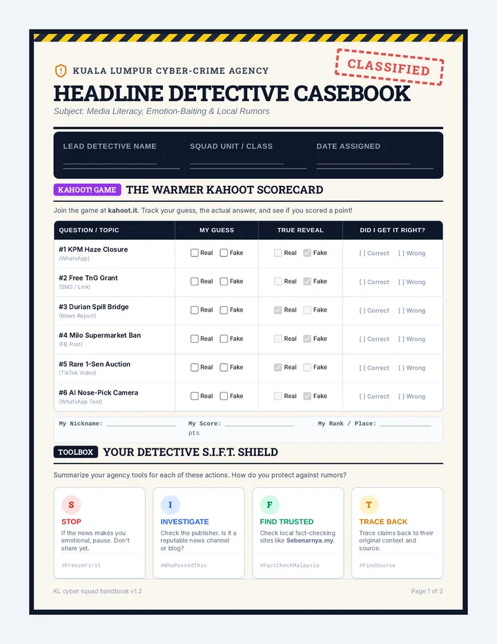 Headline Detectives Casebook