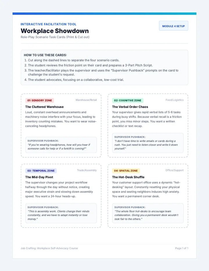 Workplace Showdown Task Cards