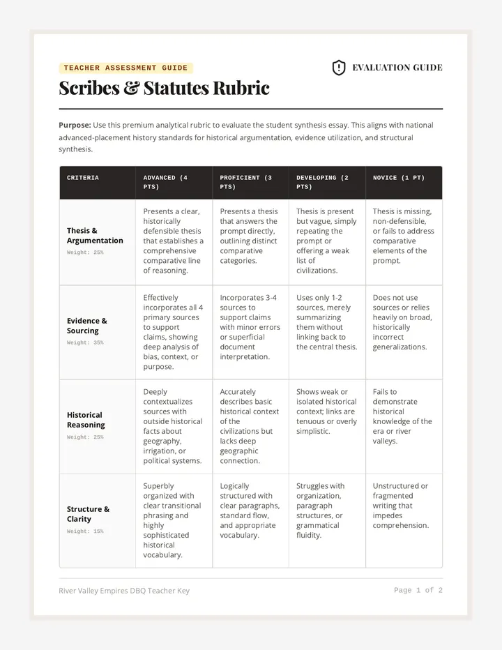Scribes and Statutes Rubric