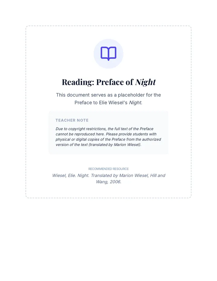 Night Preface Reading