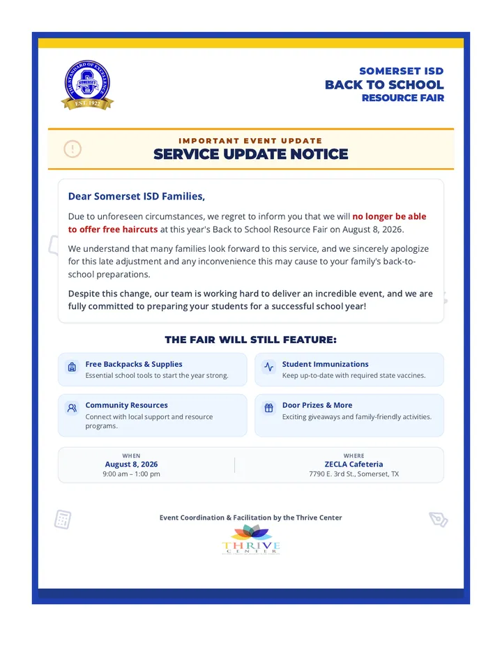 Service Update Notice