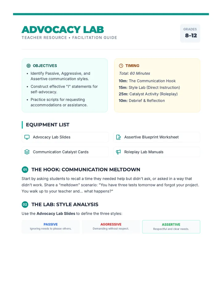 Advocacy Lab Teacher Guide