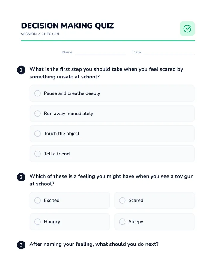 Decision Making Safety Quiz
