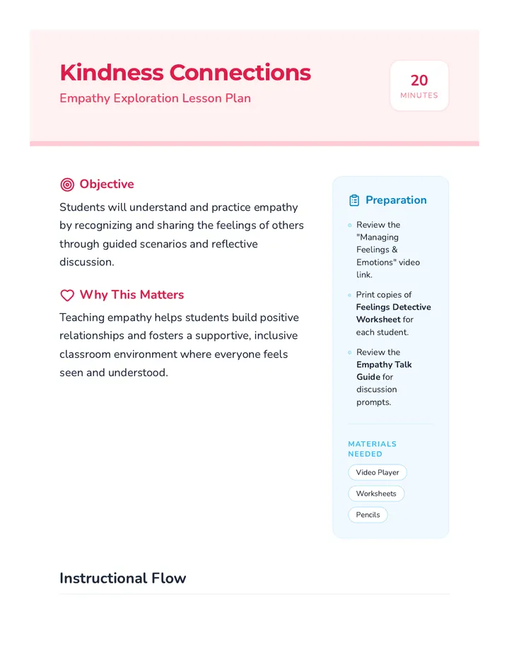 Kindness Connections Lesson Plan