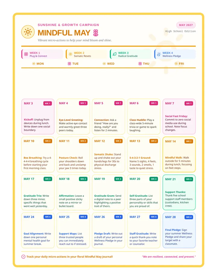 Mindful May Calendar and Guide