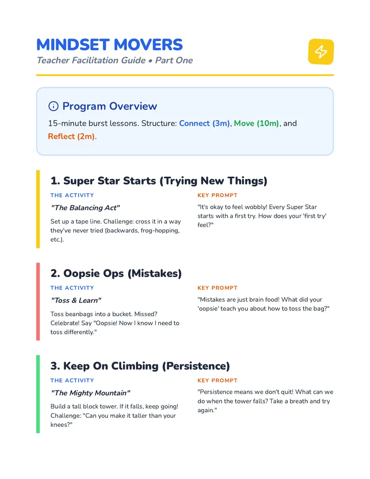 Mindset Movers Teacher Guide