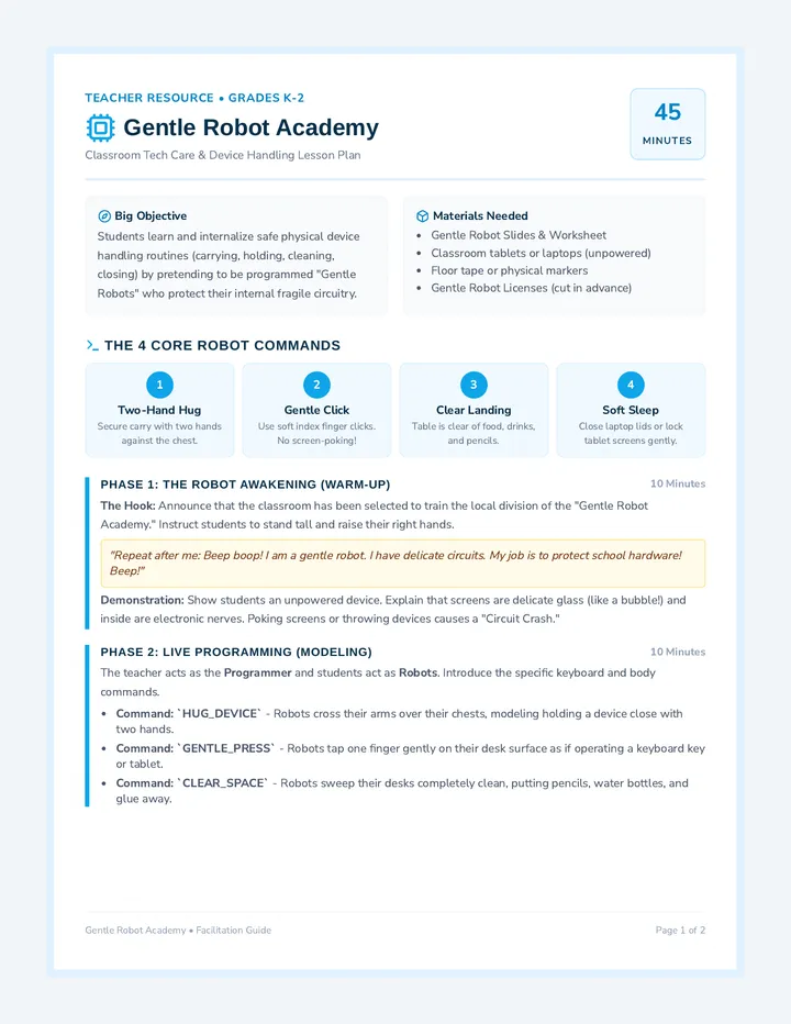 Gentle Robot Facilitation Guide