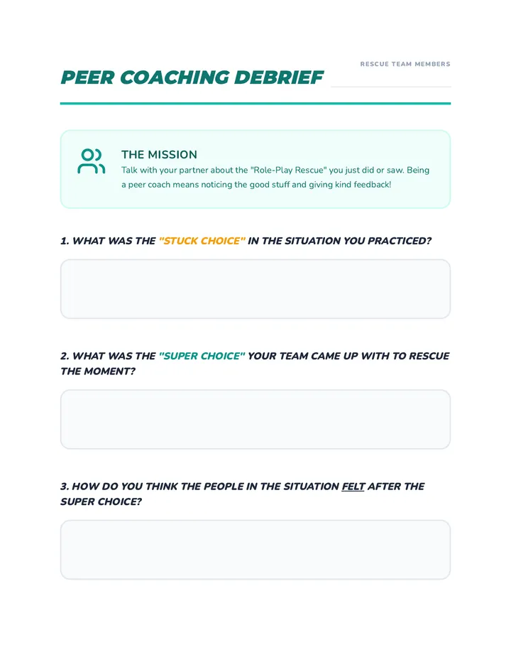 Peer Coaching Debrief Discussion