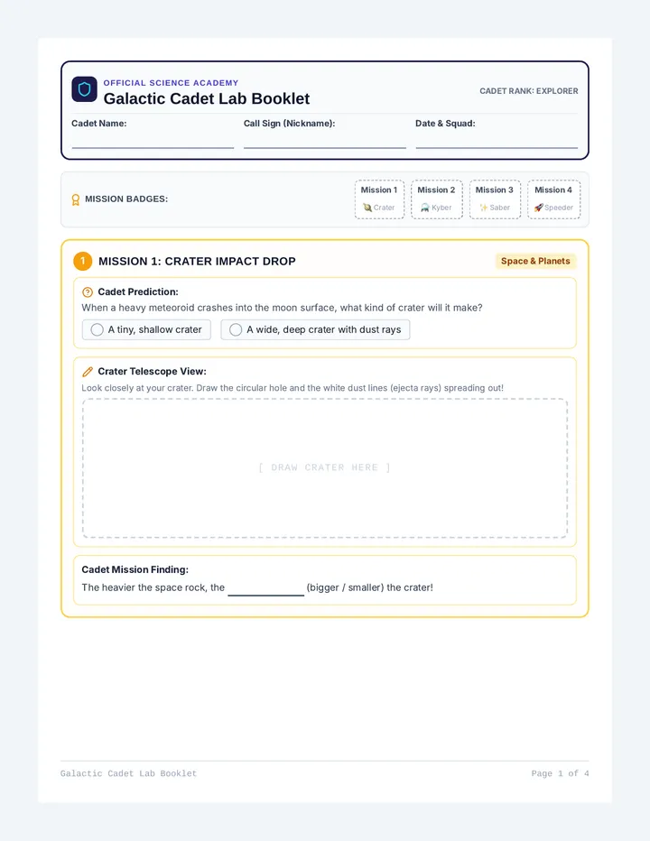 Galactic Cadet Lab Booklet