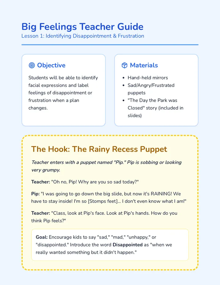 Big Feelings Teacher Guide