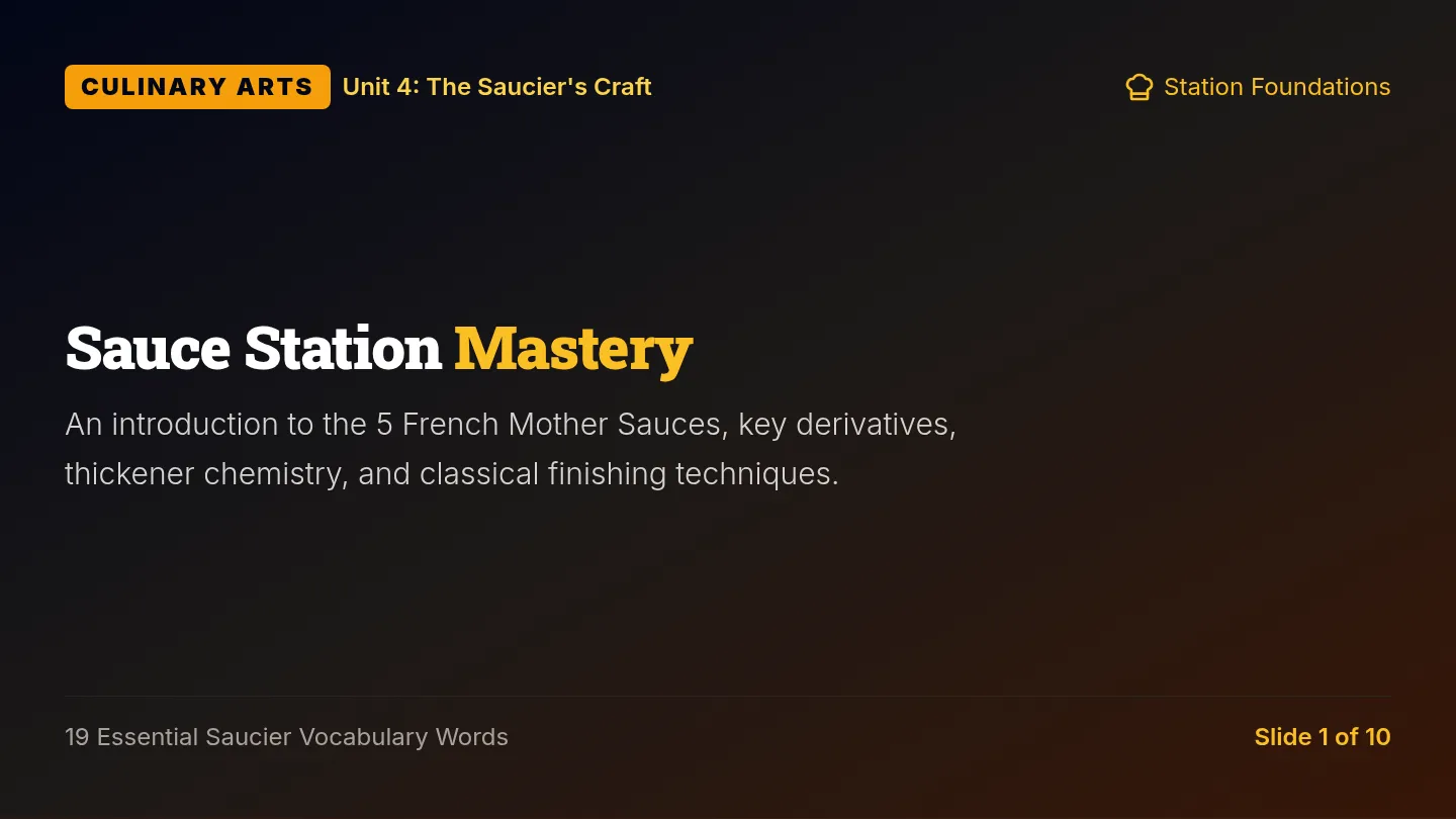 Sauce Station Vocabulary Slides