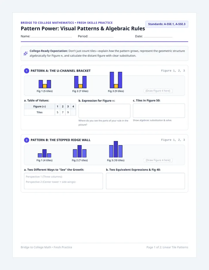 Pattern Power Practice Worksheet