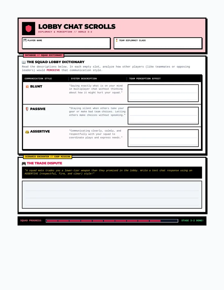 Social Styles Worksheet Extra Polish