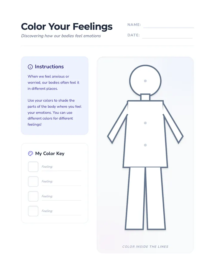Color Feelings Worksheet