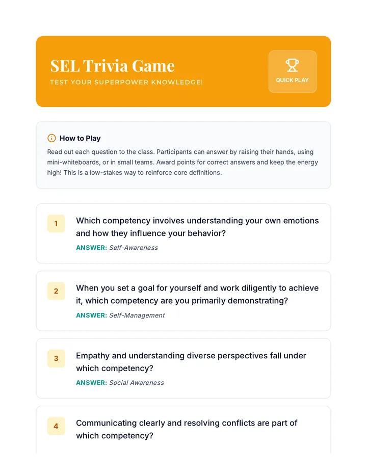 SEL Trivia Game