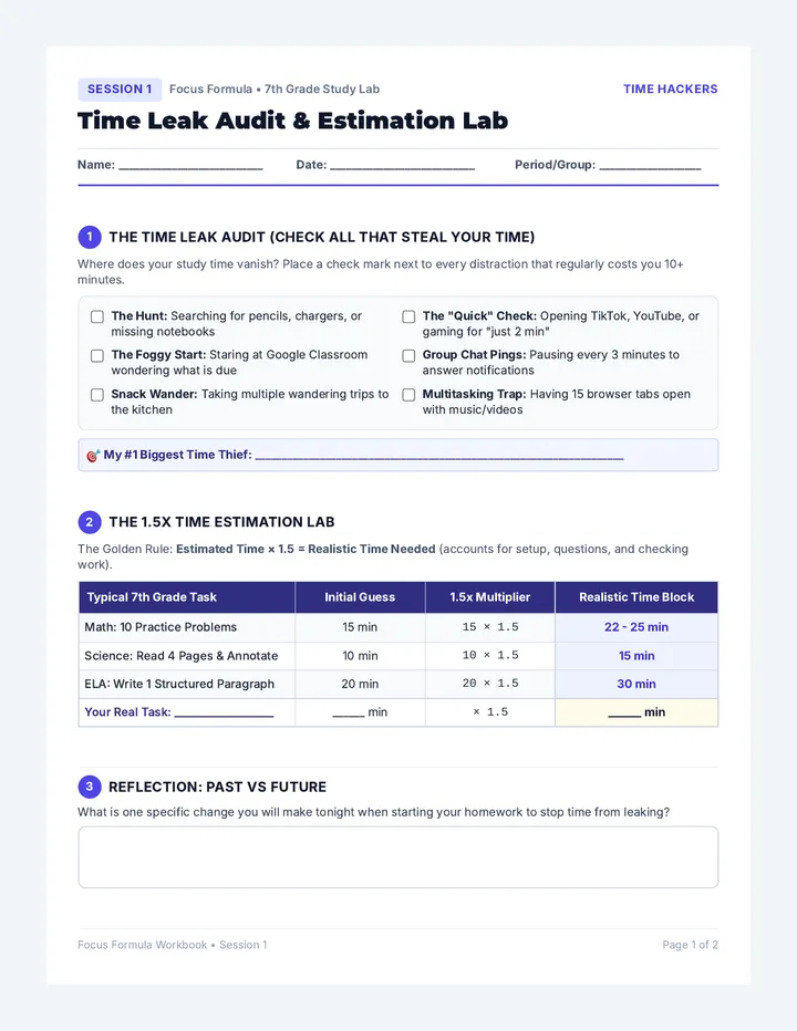 Time Hackers Workbook