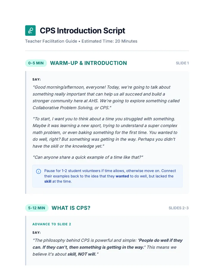 CPS Intro Script Document