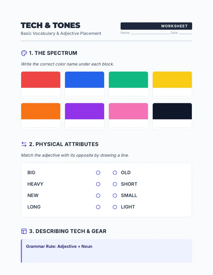 Tech and Tones Worksheet