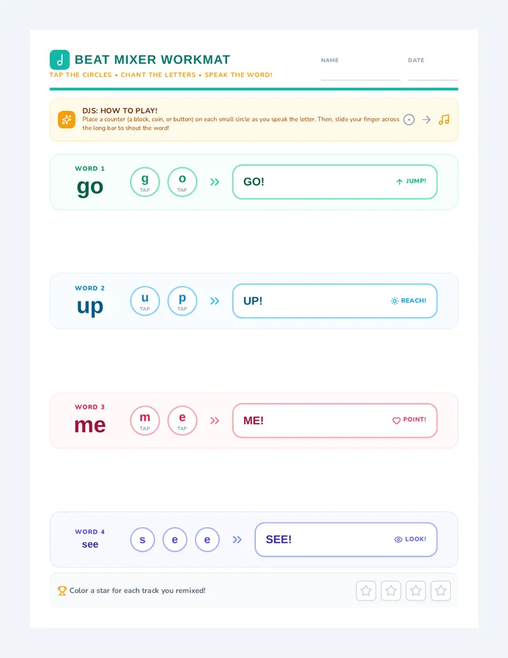 Printable Music Workmats