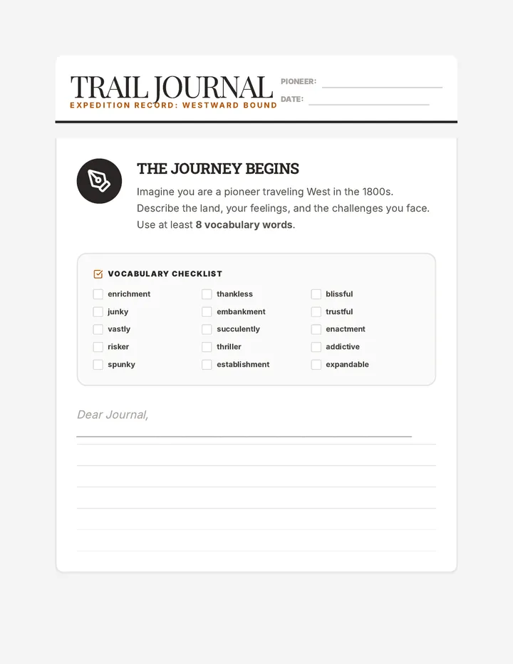 Pioneer Journal Writing