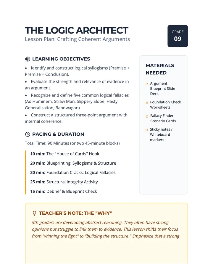 Logic Architect Teacher Guide