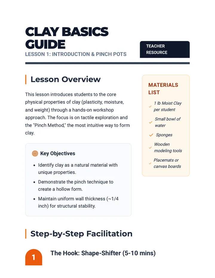 Clay Basics Teacher Guide