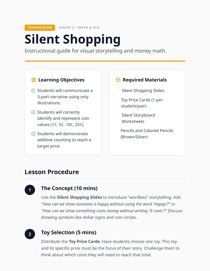 Silent Shopping Teacher Guide