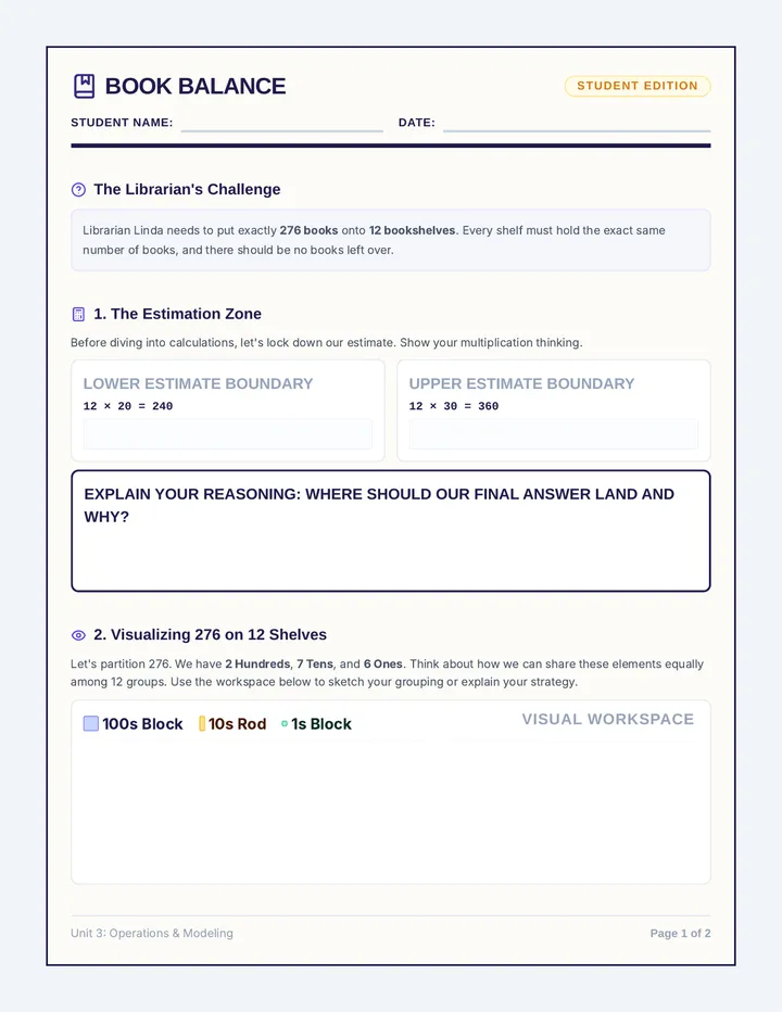 Book Balance Worksheet