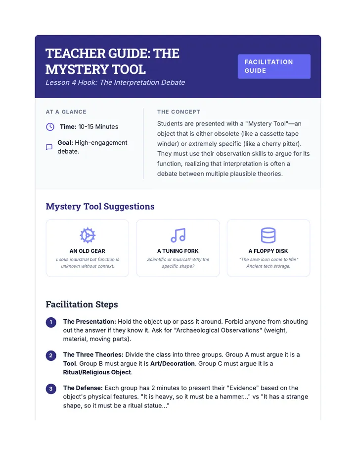 Mystery Tool Teacher Guide