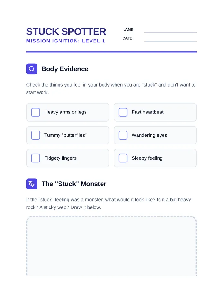 Stuck Spotter Worksheet