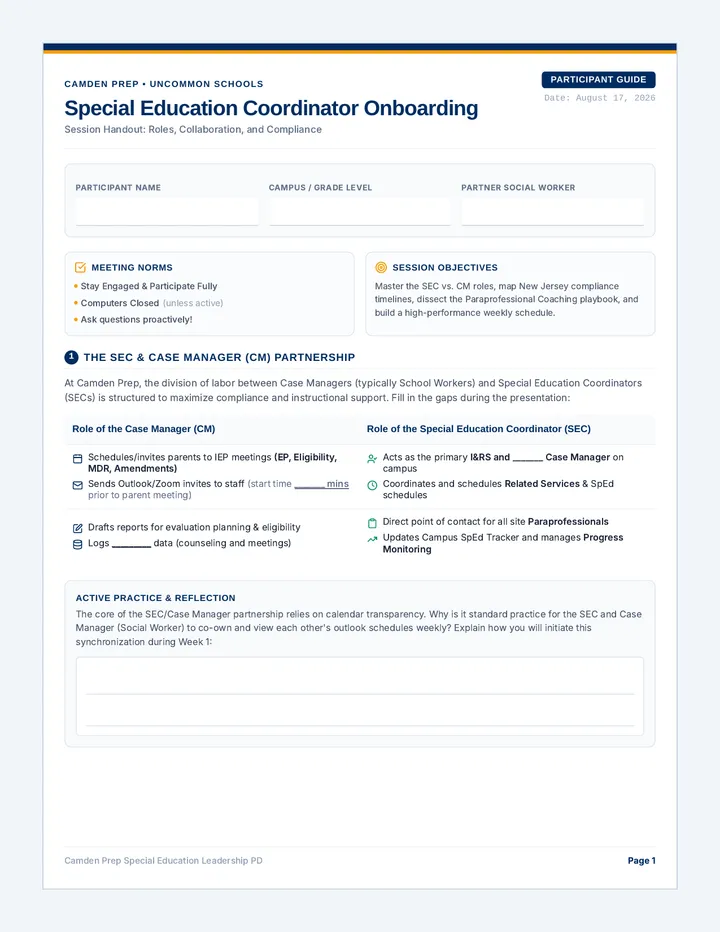 SEC Onboarding Participant Handout
