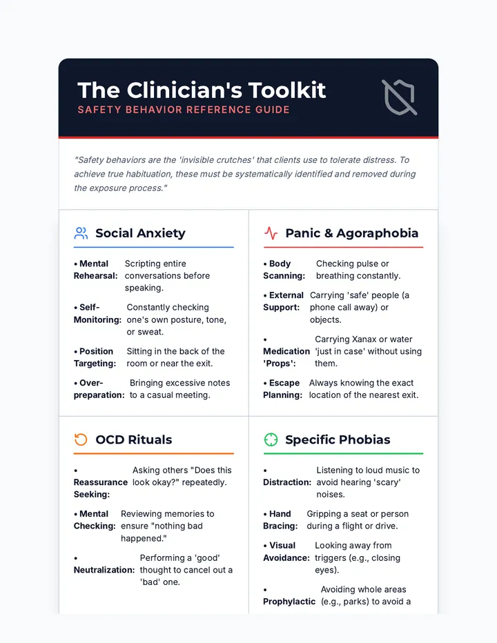 Safety Behavior Reference Sheet