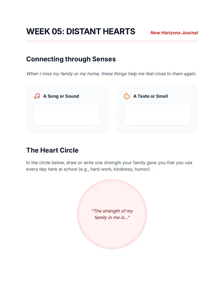 Distant Hearts Worksheet