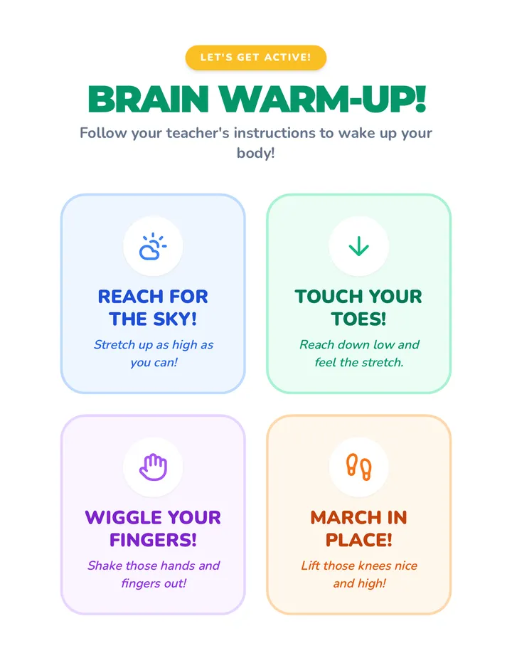 Brain Warm Up Poster