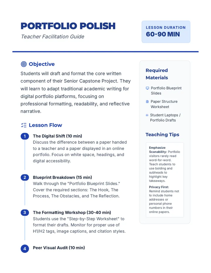 Portfolio Polish Teacher Guide