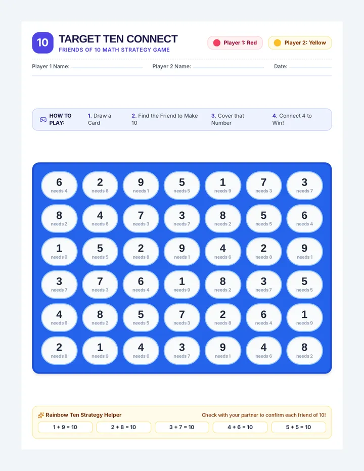 Target Ten Game Board