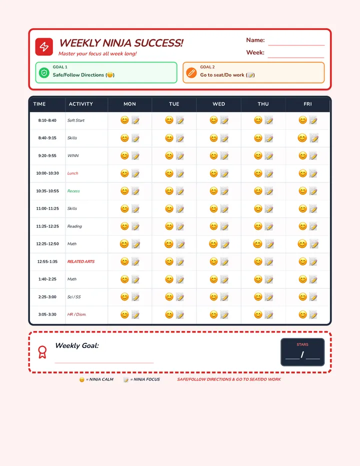 Weekly Ninja Success Tracker