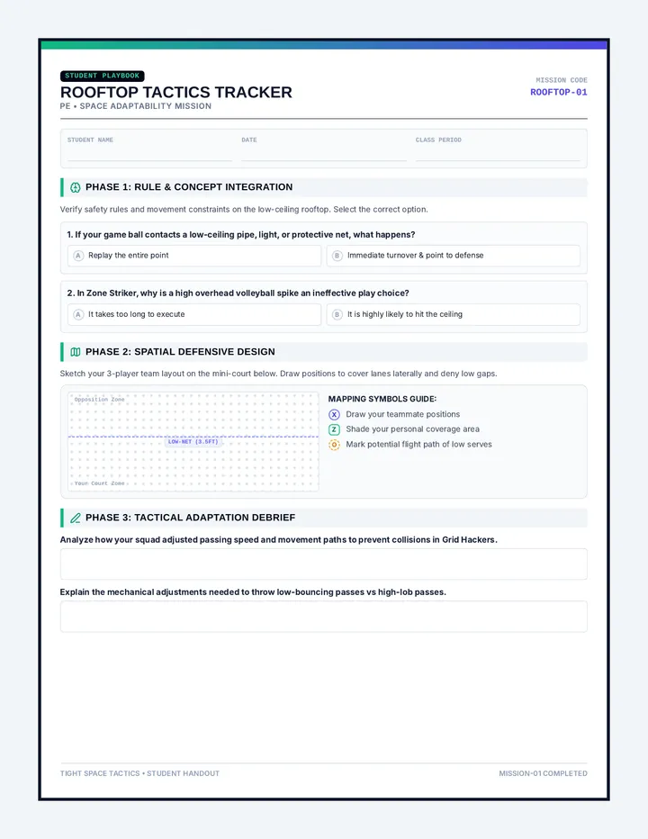 Rooftop Tactics Activity Sheet