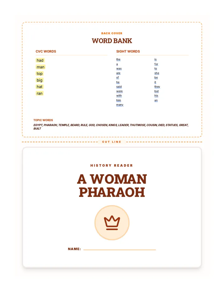 Hatshepsut Decodable Reader Document Slice