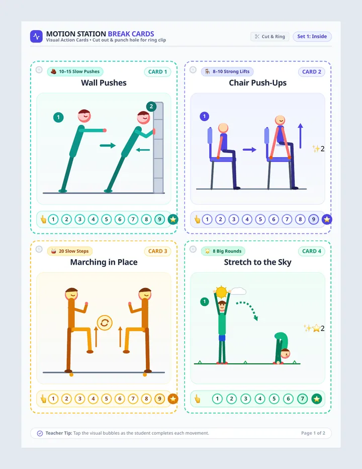 Motion Station Break Cards