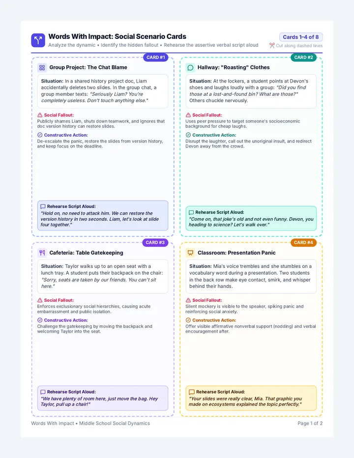 Impact Scenario Task Cards