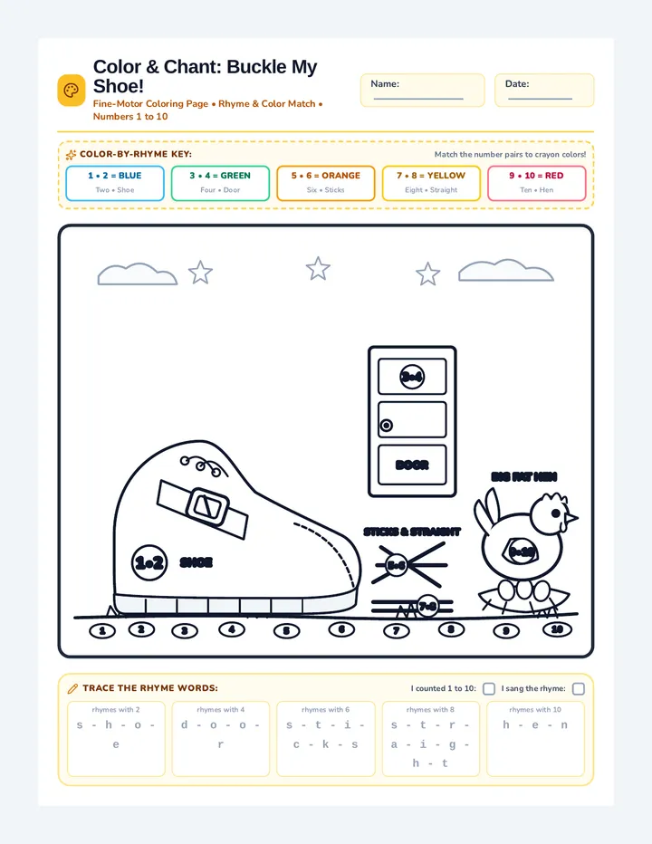 Buckle Rhyme Coloring Page
