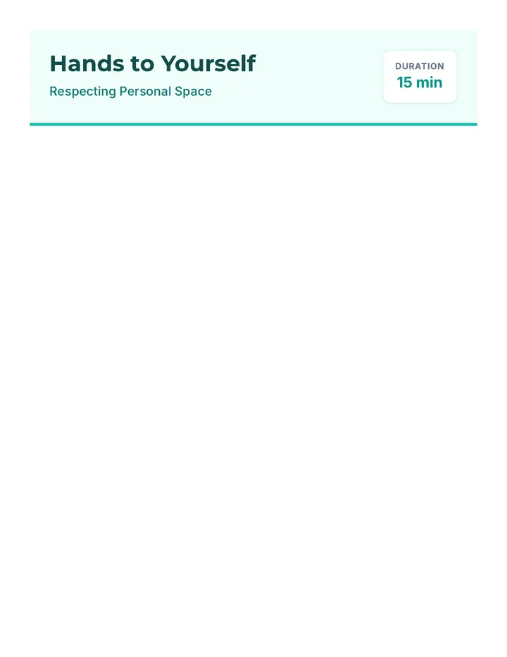 Personal Space Lesson Plan