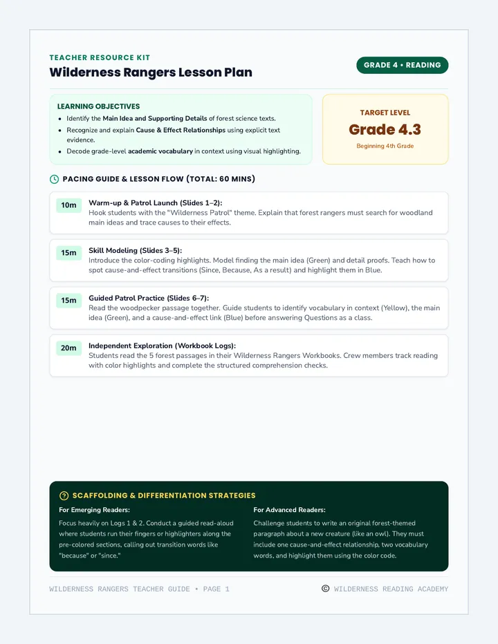 Wilderness Rangers Teacher Guide
