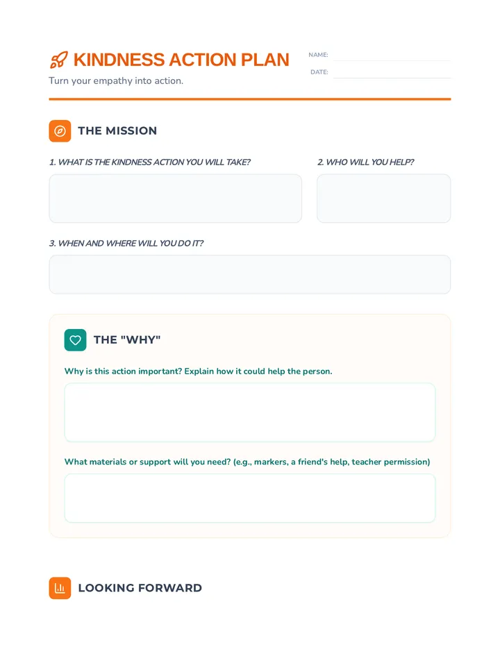 Kindness Action Plan Worksheet