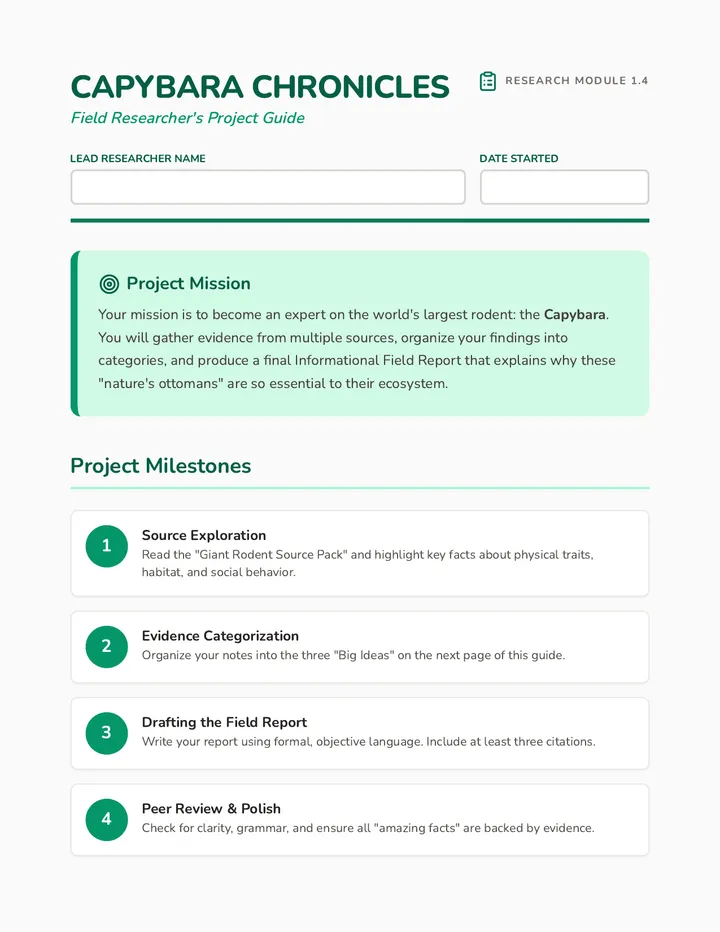 Capybara Chronicles Project Guide