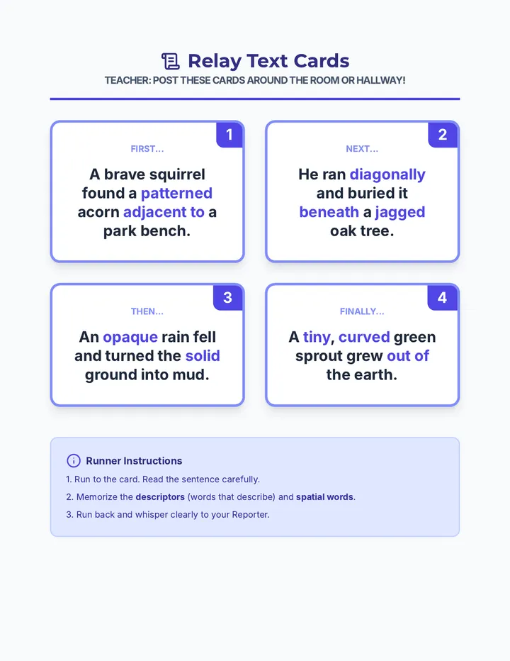 Relay Text Cards Set