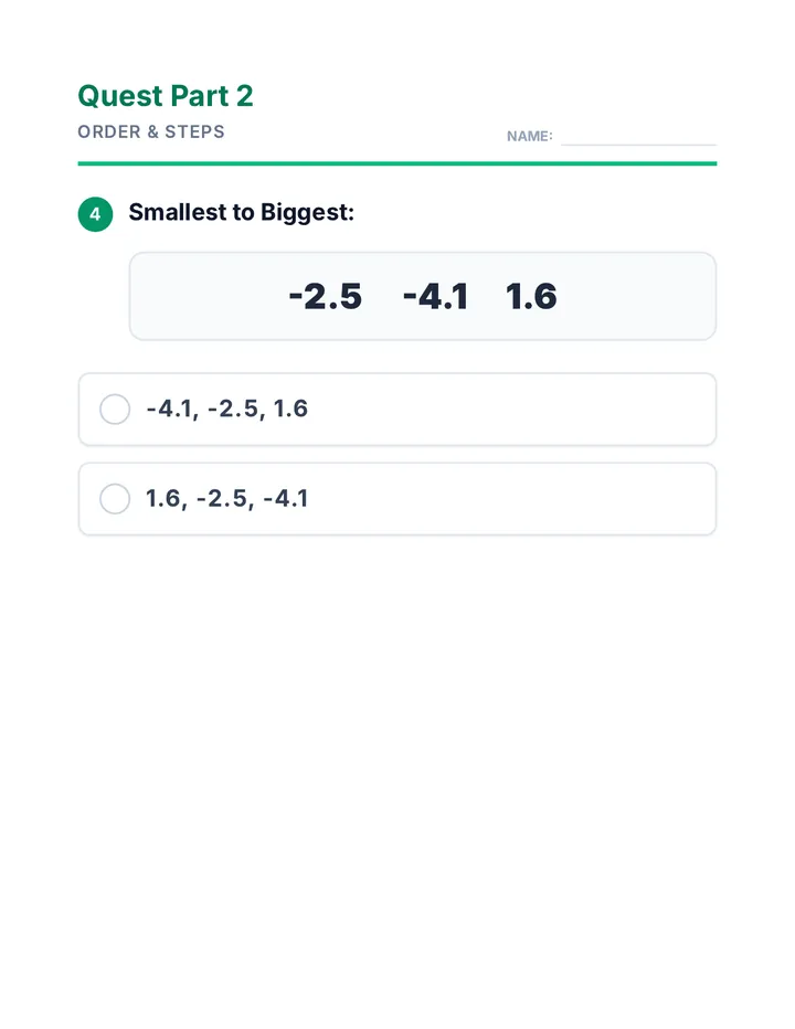 Math Quest Part 2 Assessment