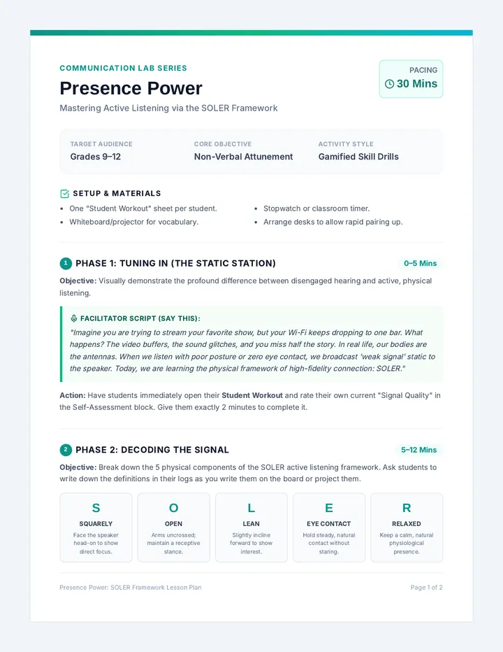 Presence Power Teacher Guide